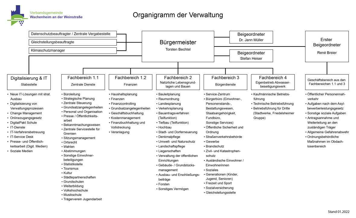 Organigramm der Verbandsgemeinde Wachenheim a. d. Wstr.